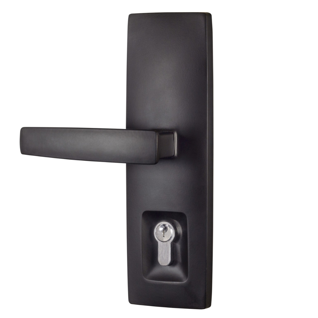 Gainsborough Trilock Urban Aurora Double Cylinder Entrance Lever Set in Matte Black