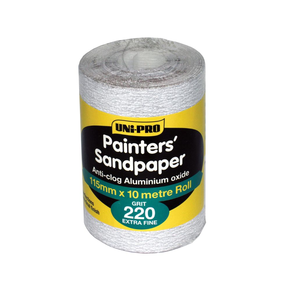 UNi-PRO Aluminium Oxide 10 Metre Roll - Grit 80, 120, 180, and 220.