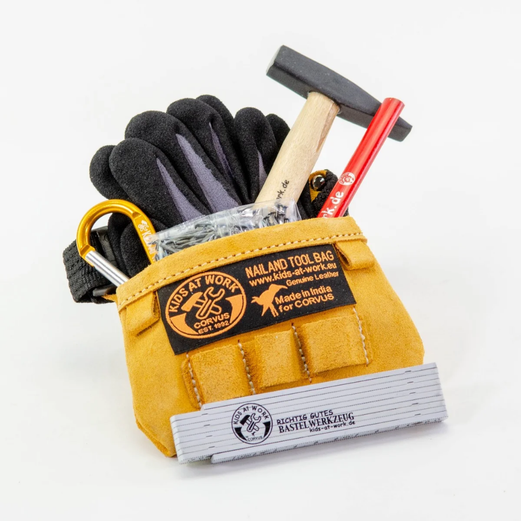 Kids at Work Leather Tool Belt - Mini with Tools Set 2