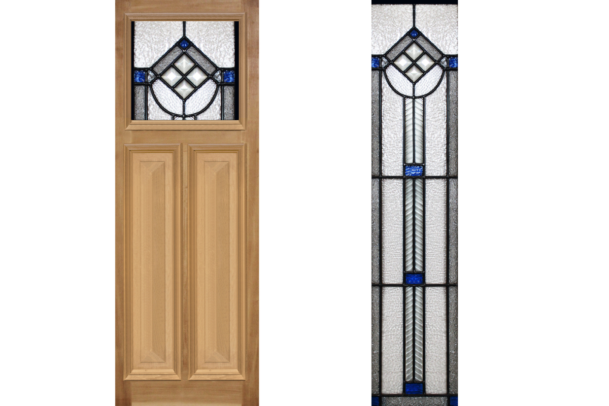 Agora Doors Entrance &amp; Internal Door Edwardian 165 Cricket Bat &amp; Bolection Mould +Leadlightt