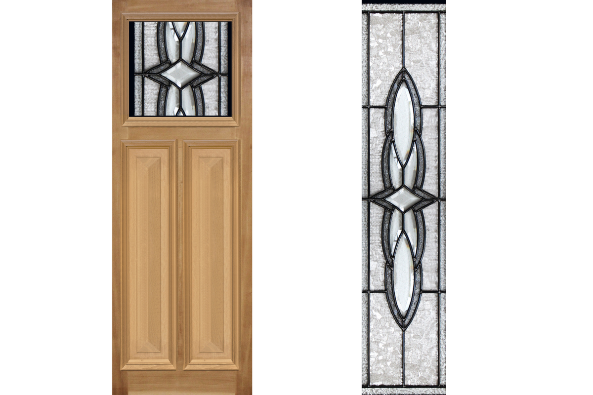 Agora Doors Entrance &amp; Internal Door Edwardian 165 Cricket Bat &amp; Bolection Mould +Leadlightt