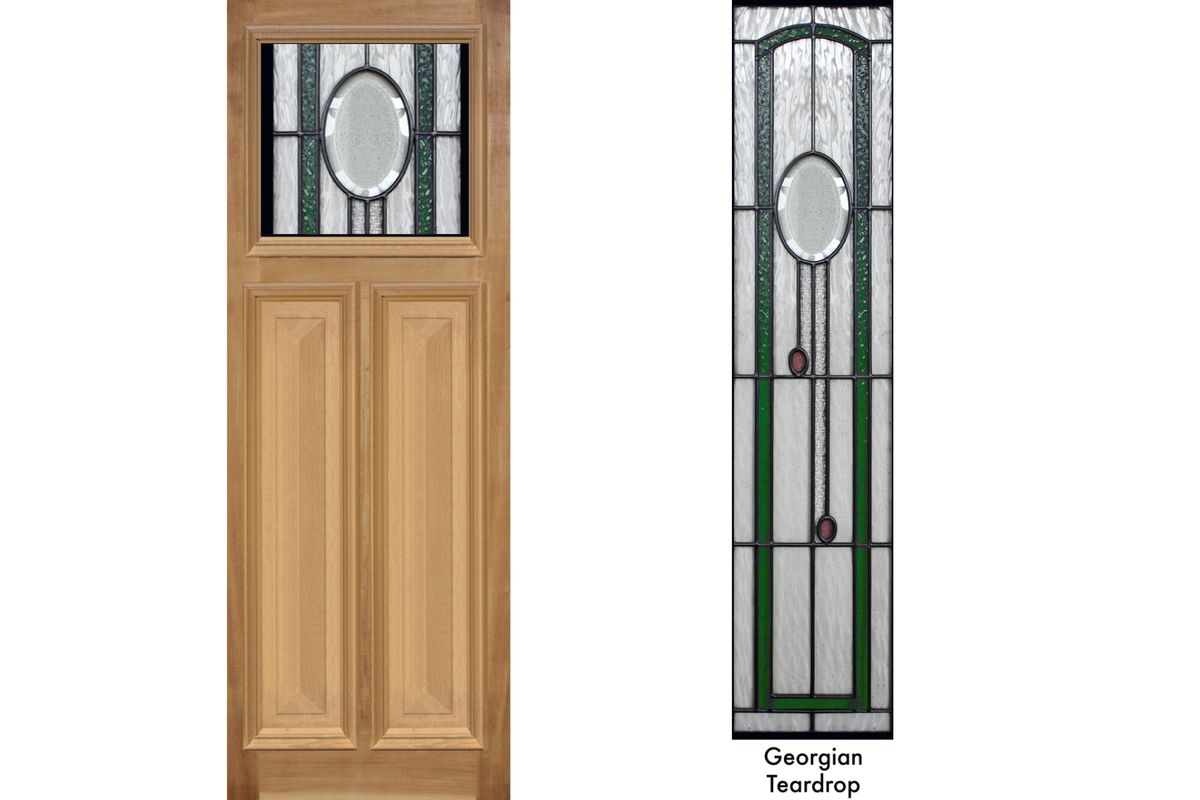 Agora Doors Entrance &amp; Internal Door Edwardian 165 Cricket Bat &amp; Bolection Mould +Leadlightt