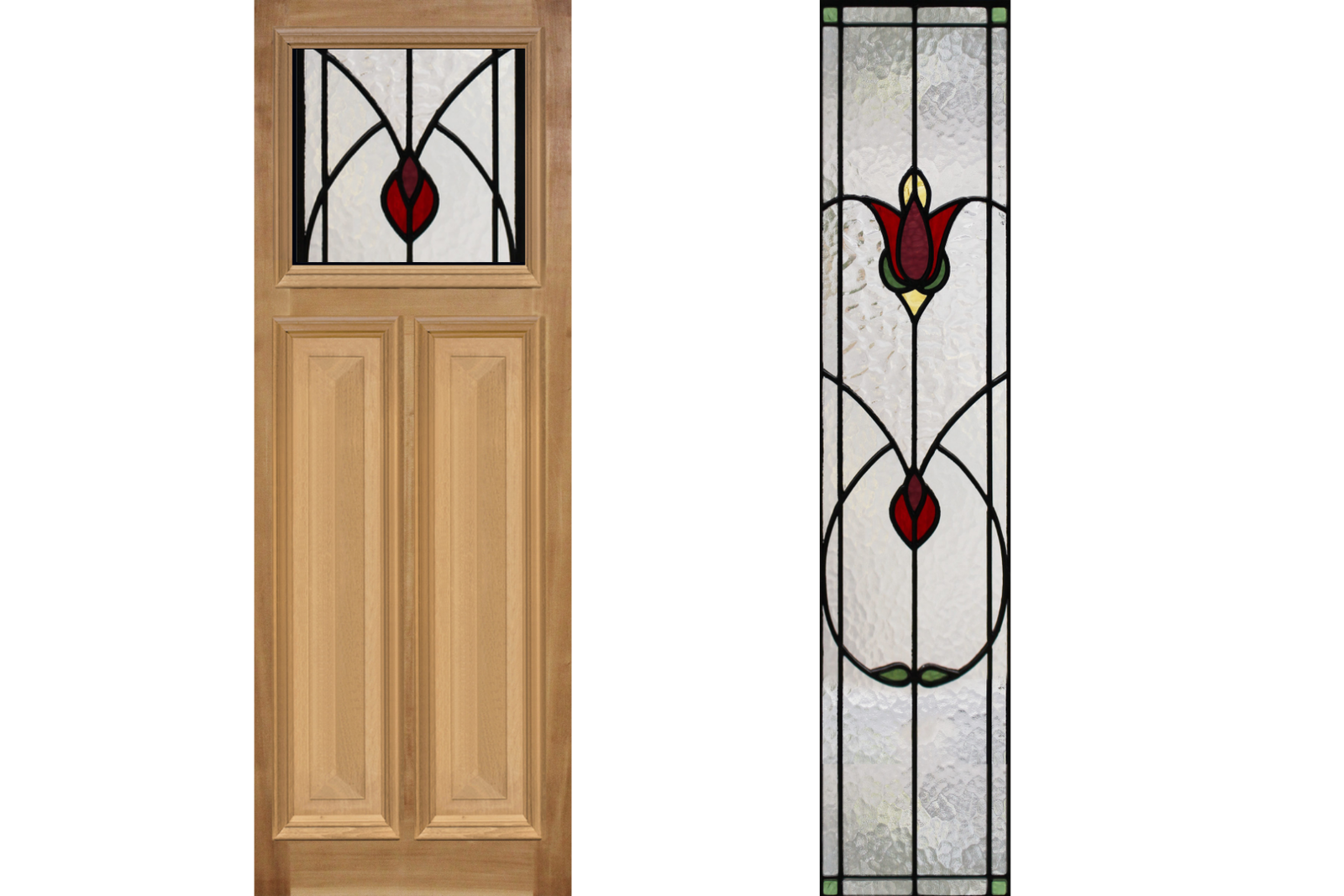 Agora Doors Entrance & Internal Door Edwardian 165 Cricket Bat & Bolection Mould +Leadlightt