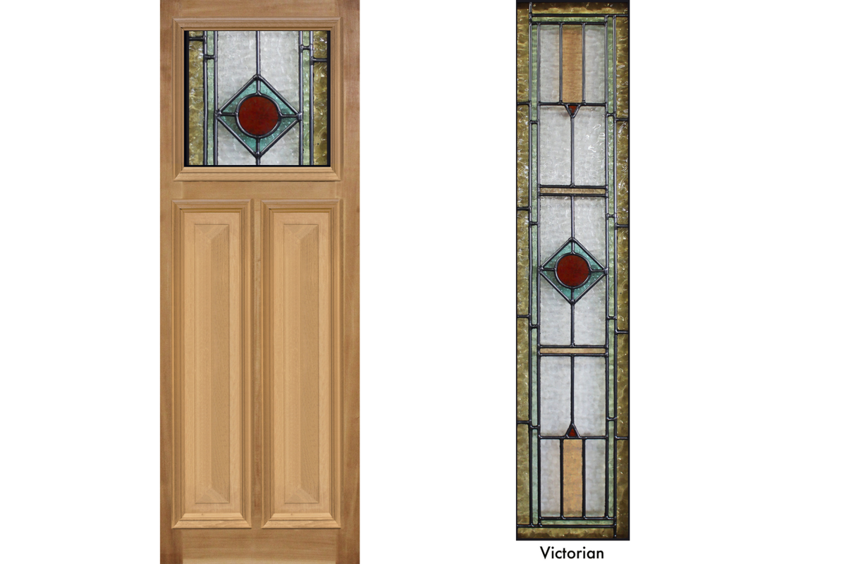 Agora Doors Entrance &amp; Internal Door Edwardian 165 Cricket Bat &amp; Bolection Mould +Leadlightt
