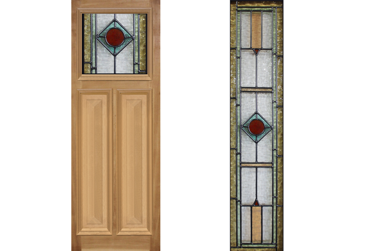 Agora Doors Entrance &amp; Internal Door Edwardian 165 Cricket Bat &amp; Bolection Mould +Leadlightt