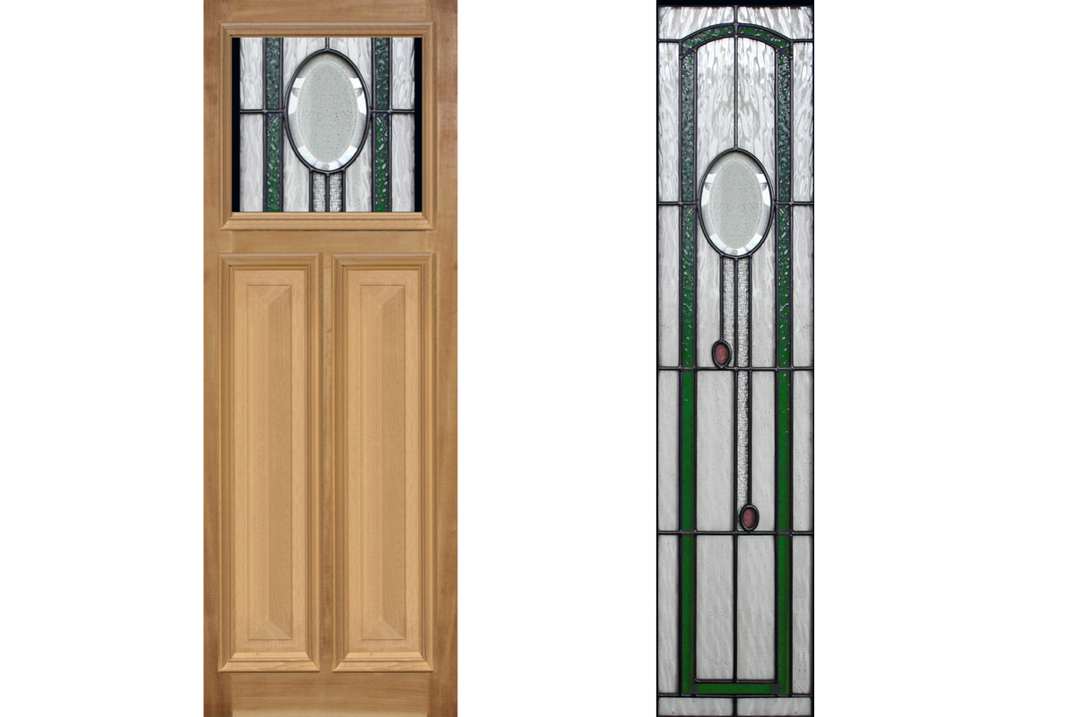 Agora Doors Entrance &amp; Internal Door Edwardian 165 Cricket Bat &amp; Bolection Mould +Leadlightt