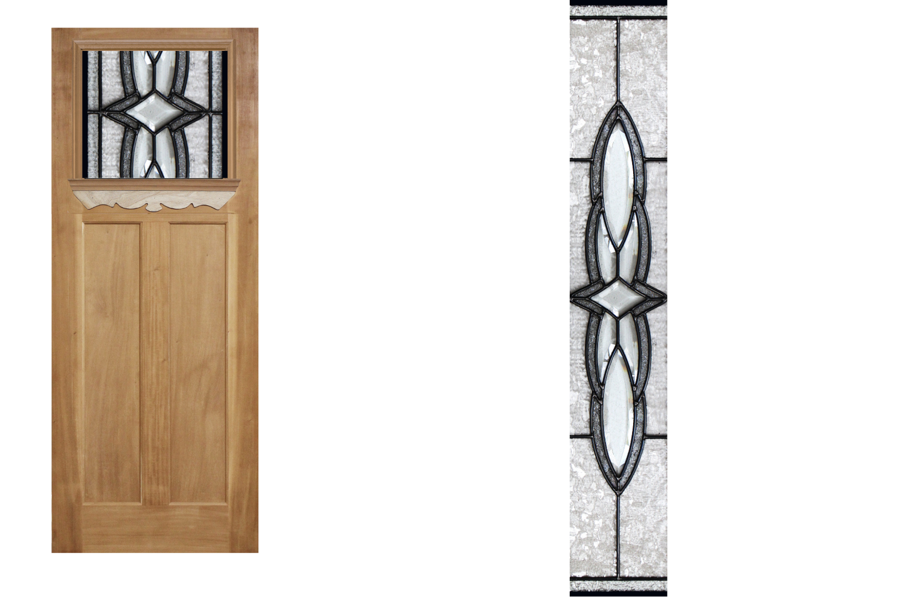 Agora Doors Entrance &amp; Internal Door Edwardian 165 Ledge &amp; Scroll + Leadlight