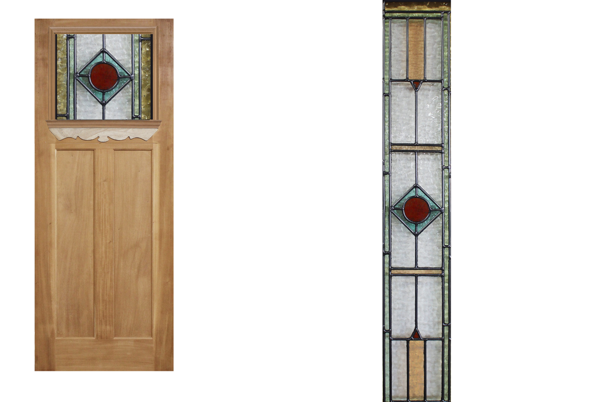 Agora Doors Entrance &amp; Internal Door Edwardian 165 Ledge &amp; Scroll + Leadlight