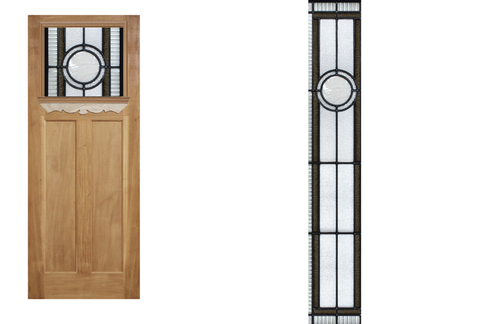 Agora Doors Entrance & Internal Door Edwardian 165 Ledge & Scroll + Leadlight