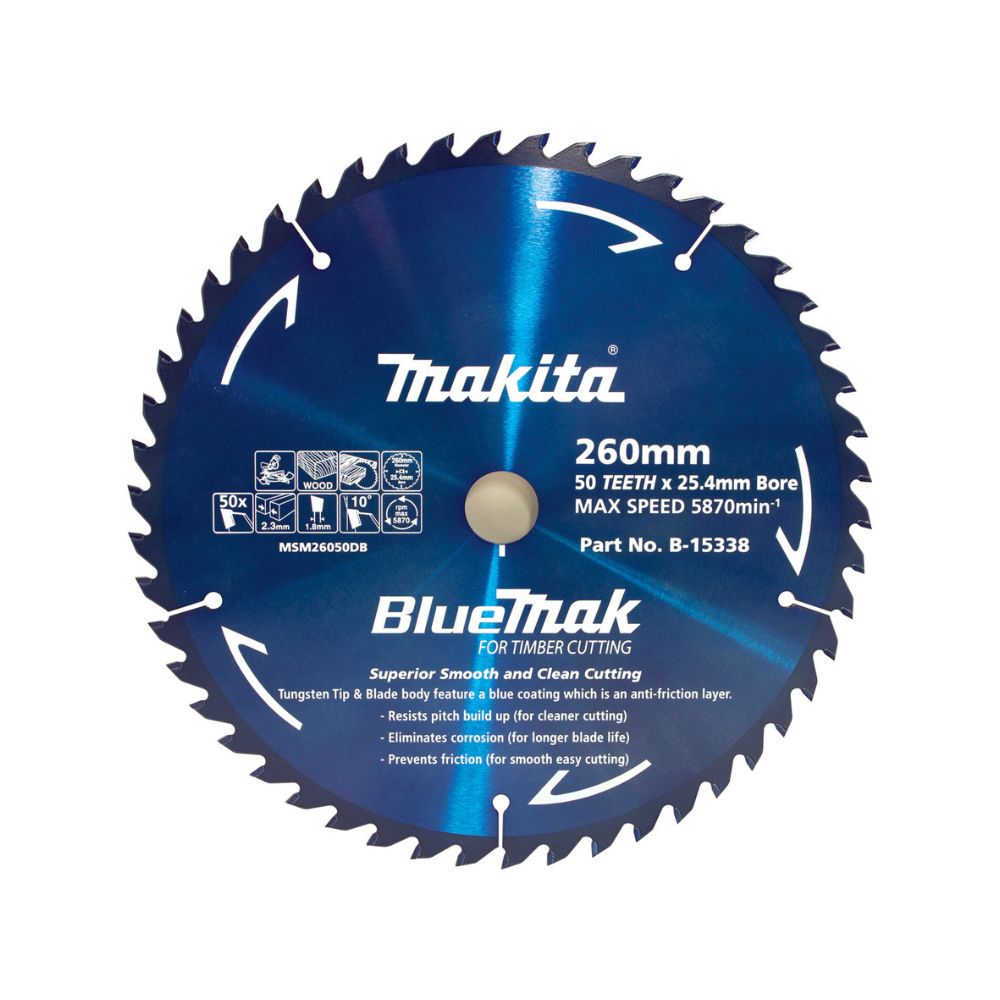 Makita BlueMak Circular Saw Blade 260mm 50T TCT