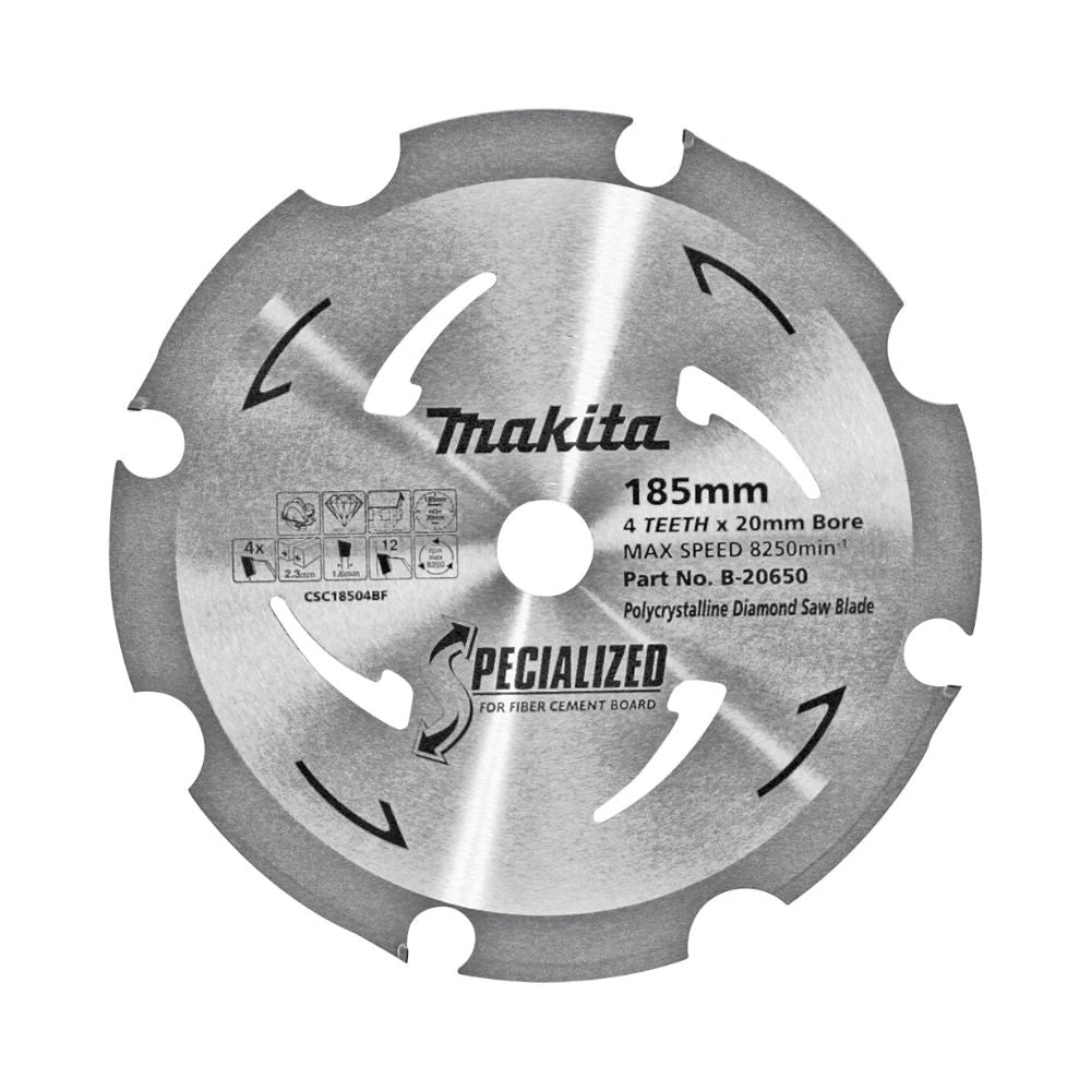 Makita Fibre Cement Blade 185mm (7-1/4&quot;) x 4T Specialised