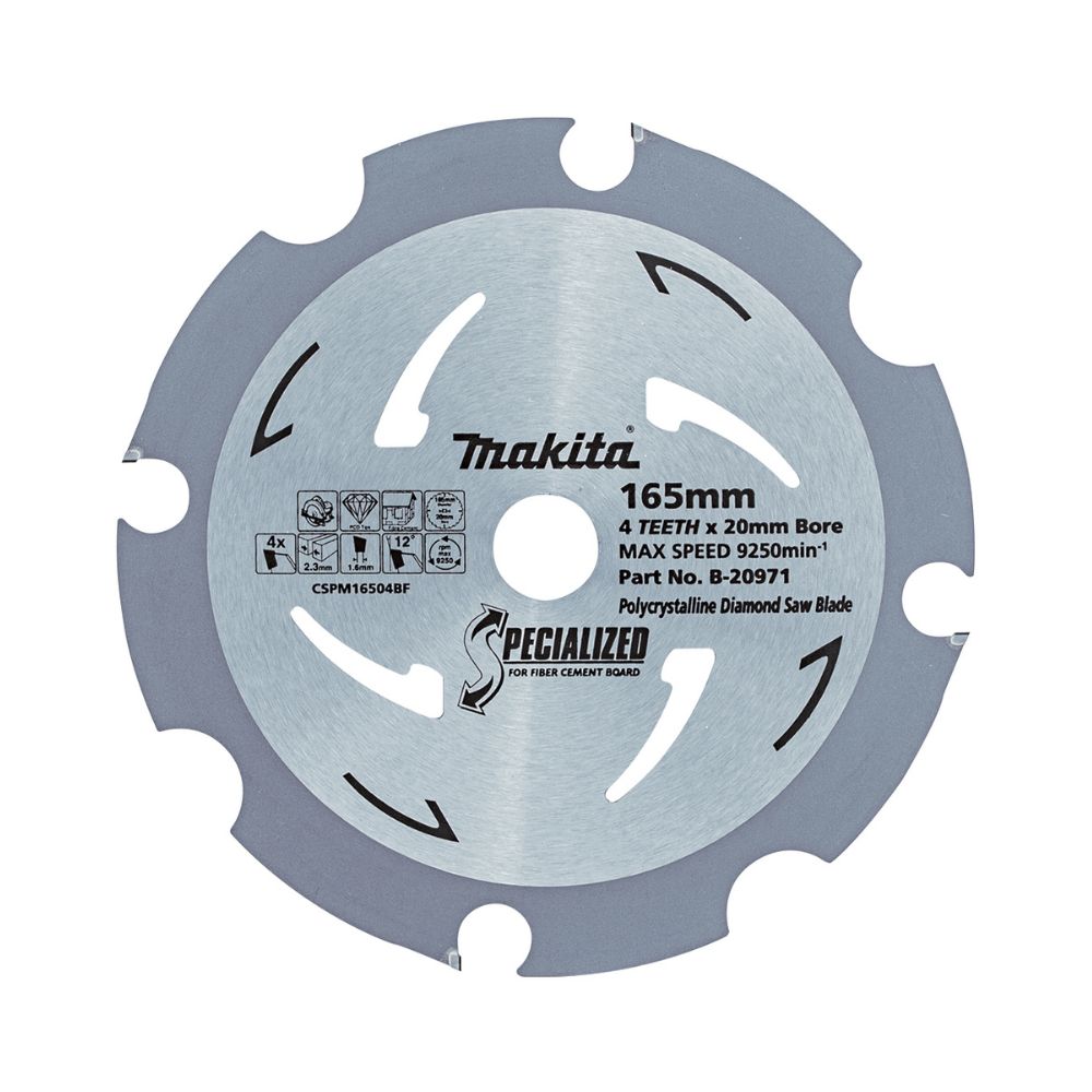 Makita Fibre Cement Blade 165mm (6-1/2&quot;) x 4T Specialised