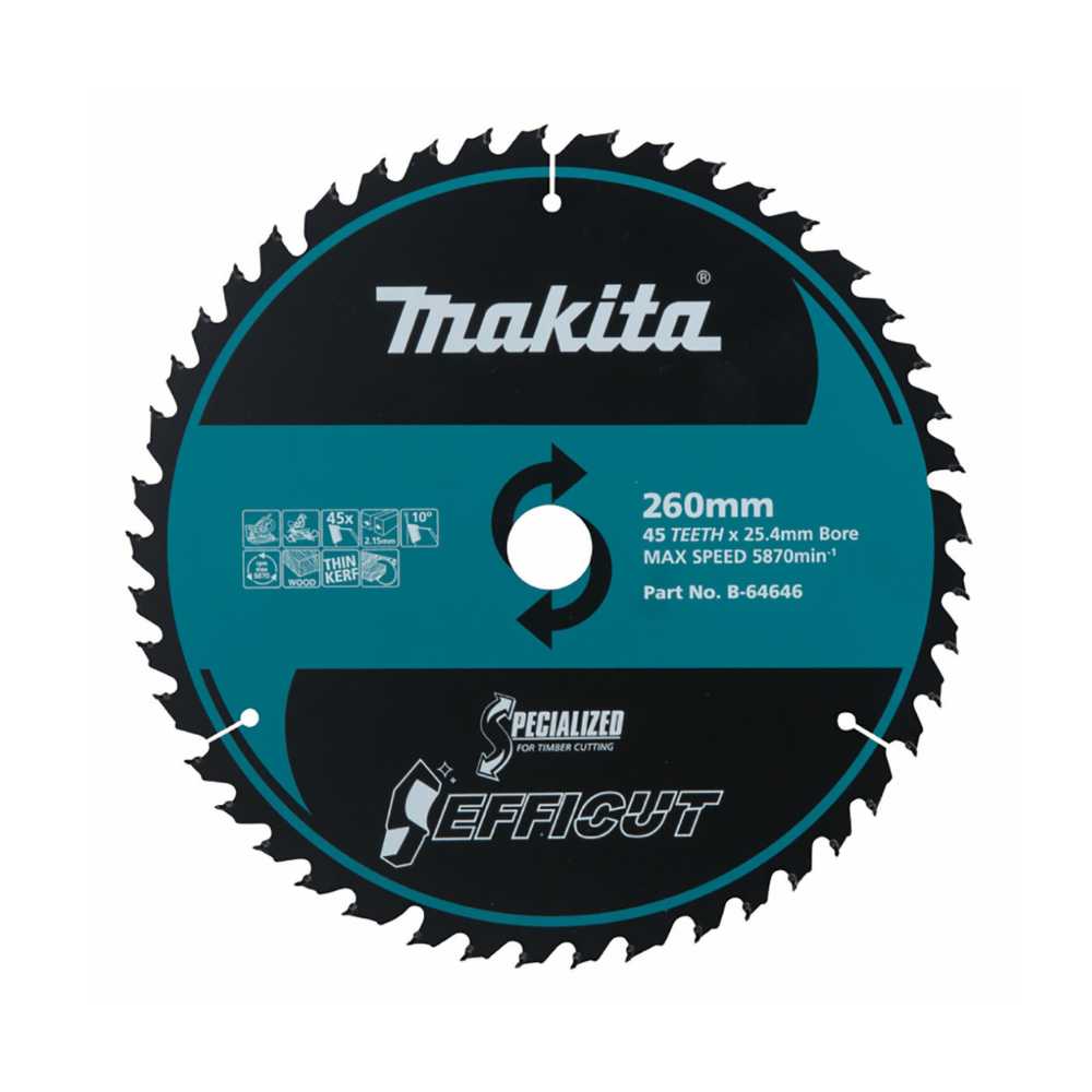 Makita Efficut TCT Circular Saw Blades for Plunge Cut and Wood Cutting