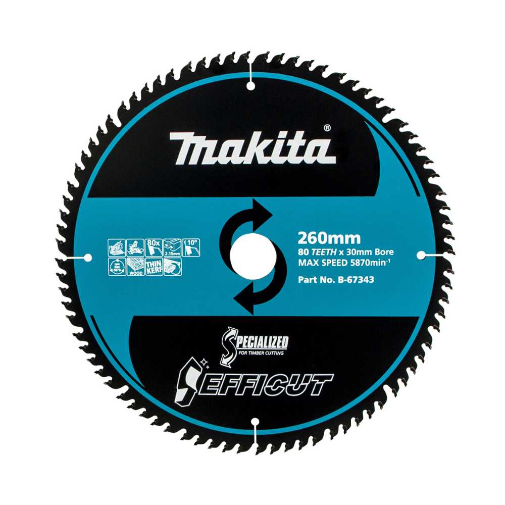 Makita Efficut TCT Circular Saw Blades for Plunge Cut and Wood Cutting