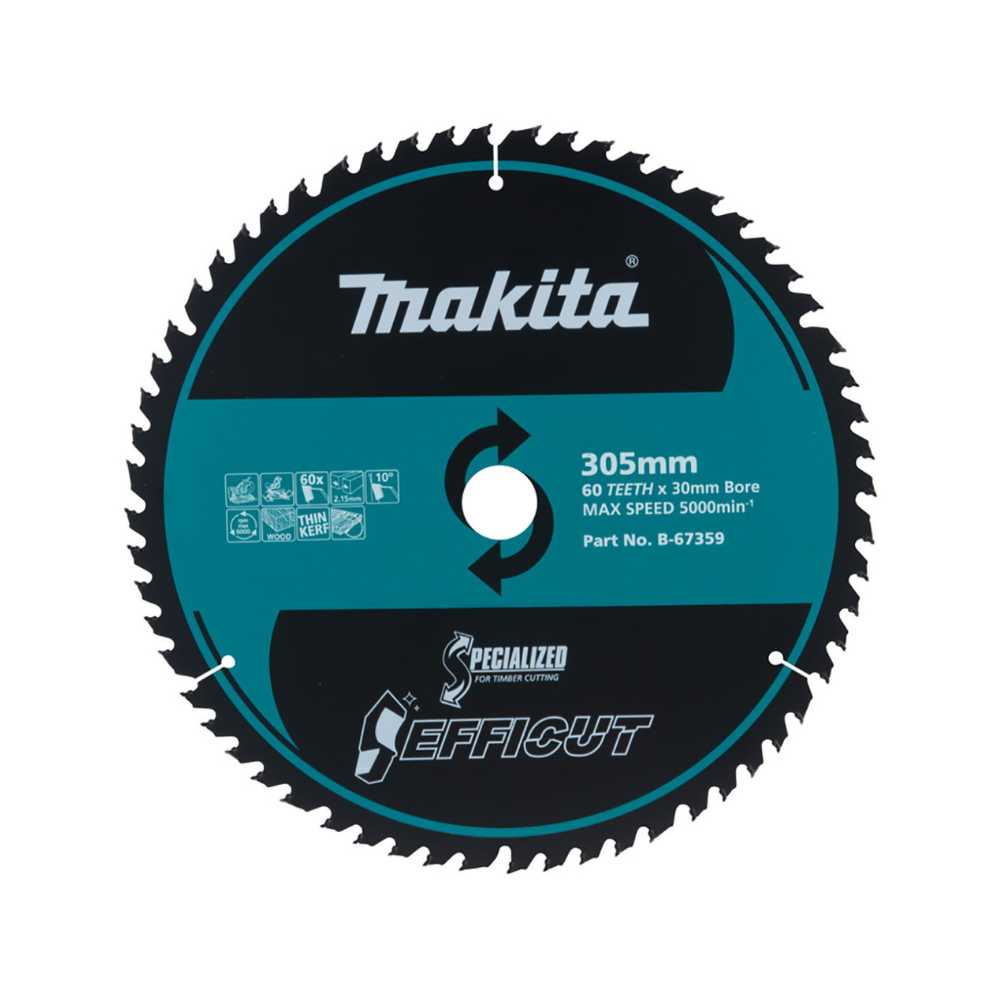 Makita Efficut TCT Circular Saw Blades for Plunge Cut and Wood Cutting