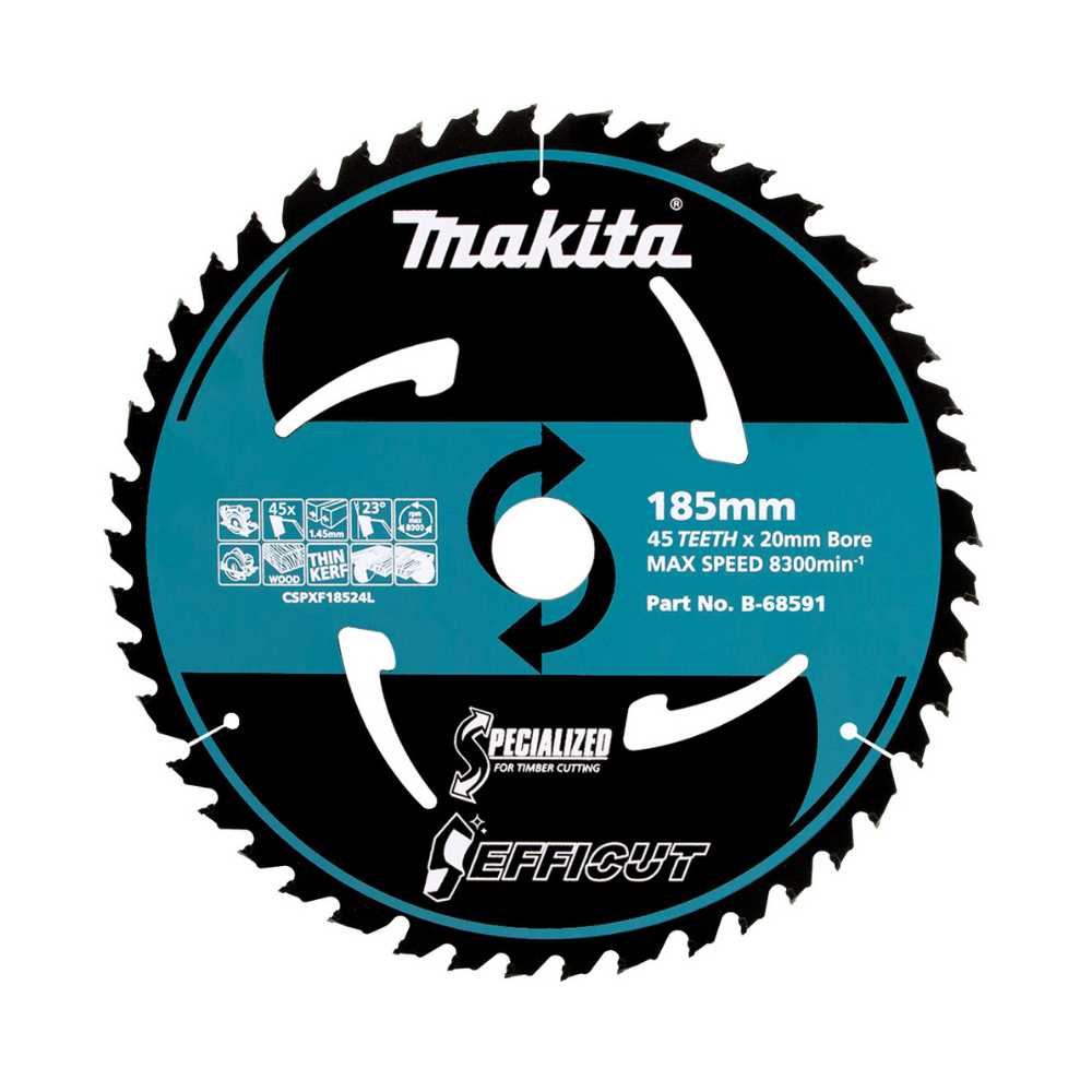 Makita Efficut TCT Circular Saw Blades for Plunge Cut and Wood Cutting