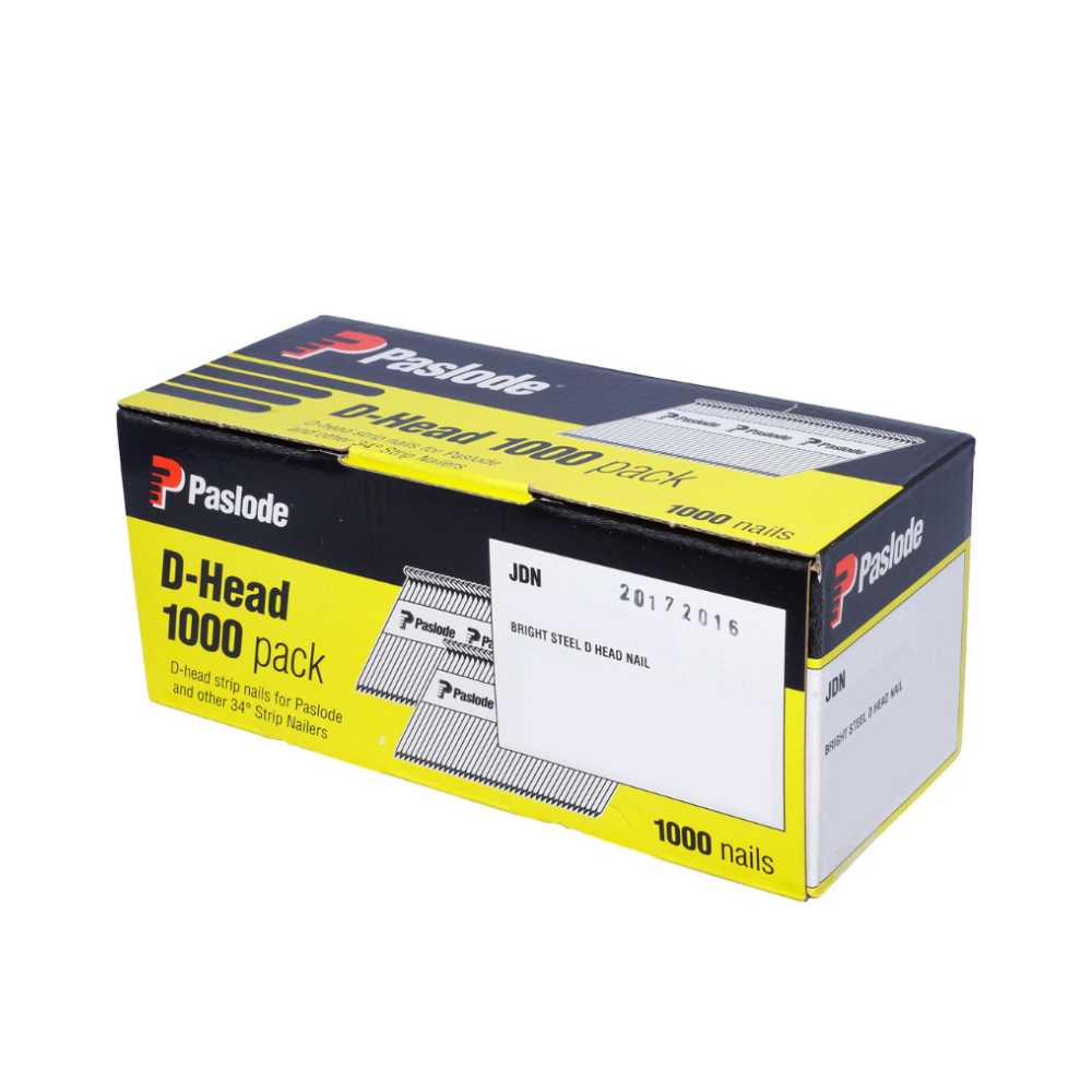 Paslode 90mm Bright Framing Nails Box 1000