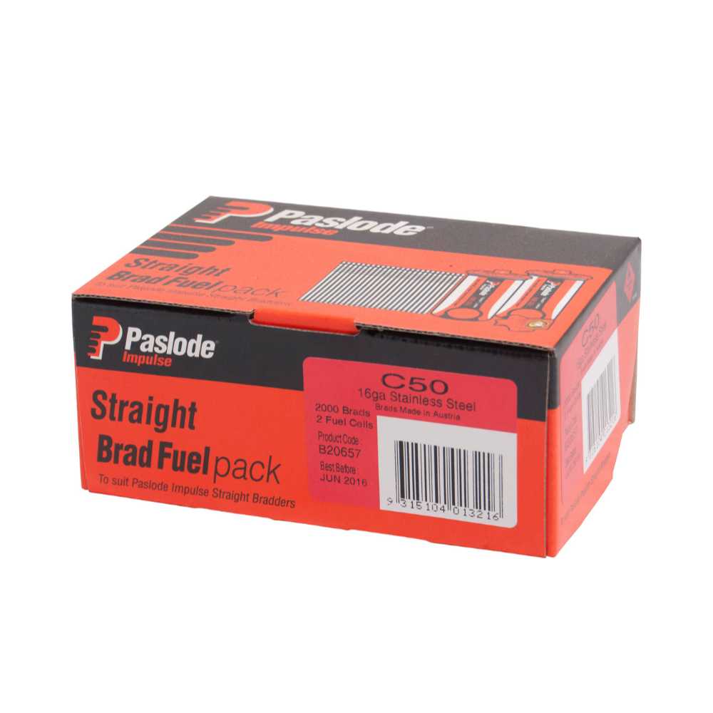 Paslode 62mm Galvanised ND-Brads with Gas Box 2000