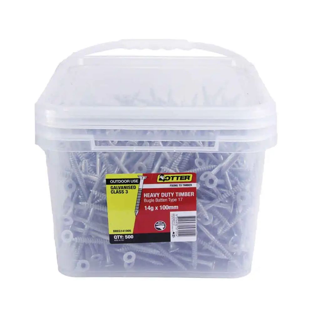 Otter Bugle Batten Screws 14g x 100mm T17 Galvanised - Box of 500