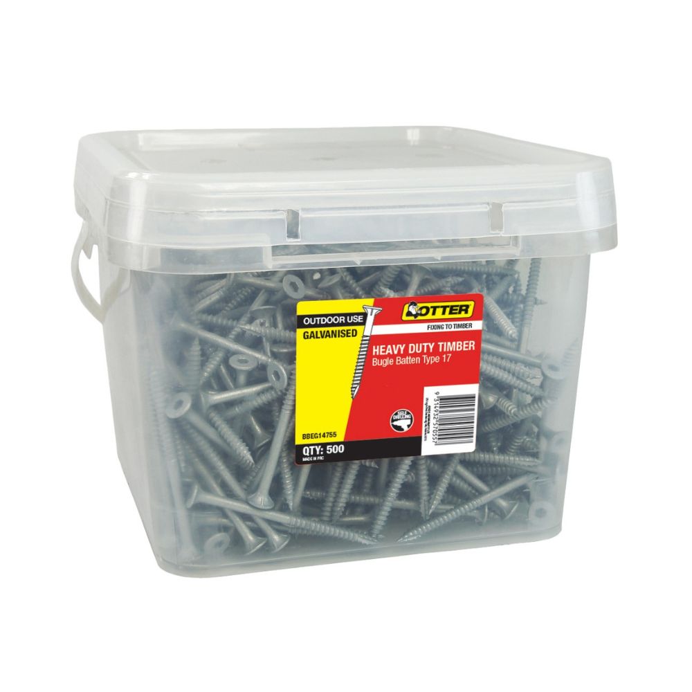 Otter Bugle Batten Screws 12g x 50, 65, 75 &amp; 100mm, Class 3 - Box of 500