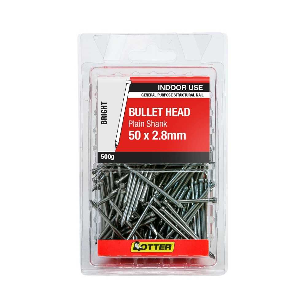 Otter Bullethead Nails 50 X 2.80 Bright x 500g