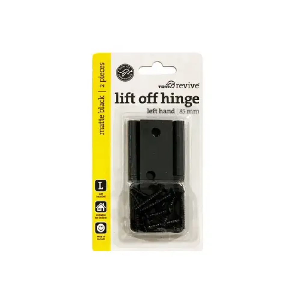 Trio Lift Off Hinge Left Hand Black 85 x 60 x 1.6mm