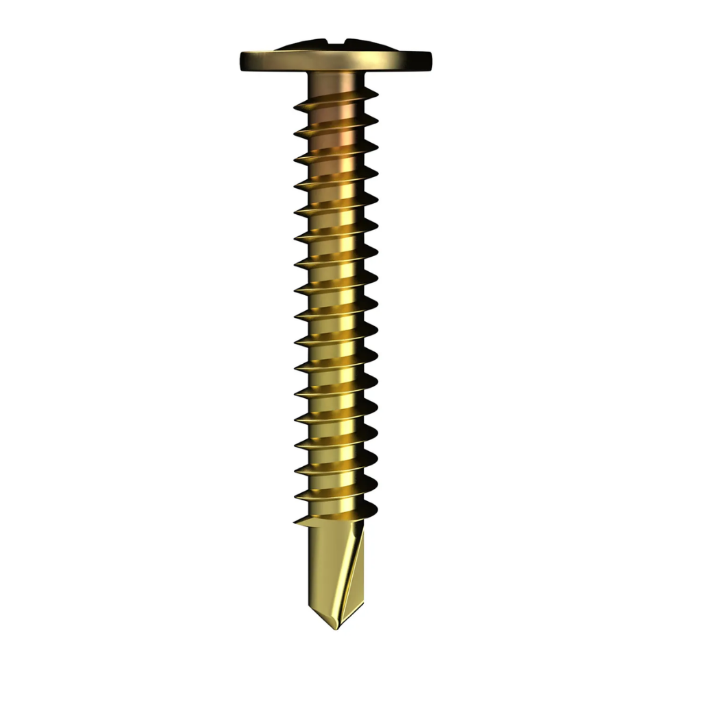 Bremick™ Metal Screw Button Head Phillips Drive Zinc Gold Various Sizes