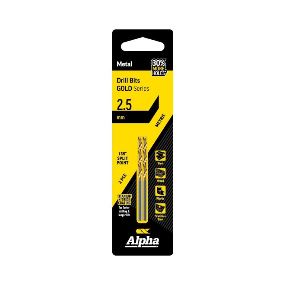 Alpha Jobber Drill Bit Pack of 2 – Precision Drilling Tools for Various Applications