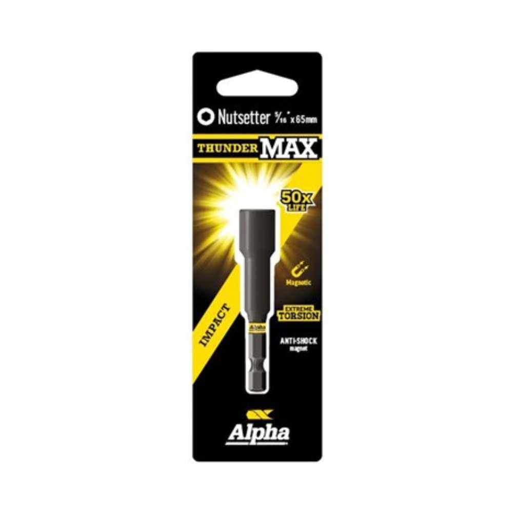 Alpha ThunderMax 5/16in x 65mm Impact Magnetic Nutsetter Carded