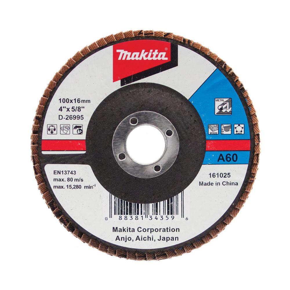 Makita Flap Disc Aluminium Oxide Angled 100mm 40 Grit