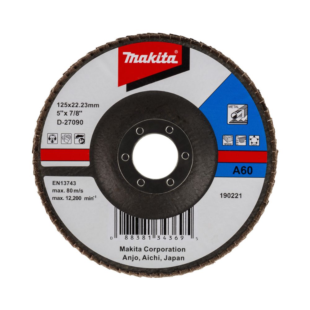 Makita Flap Disc Grit 60 Aluminium Oxide Angled 125mm