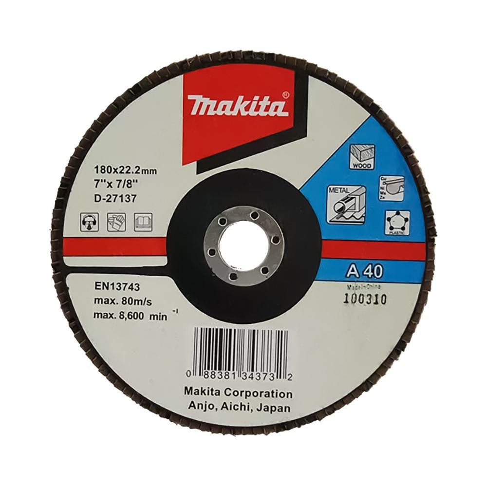 Makita Flap Disc Grit 40 Aluminium Oxide Angled 180mm