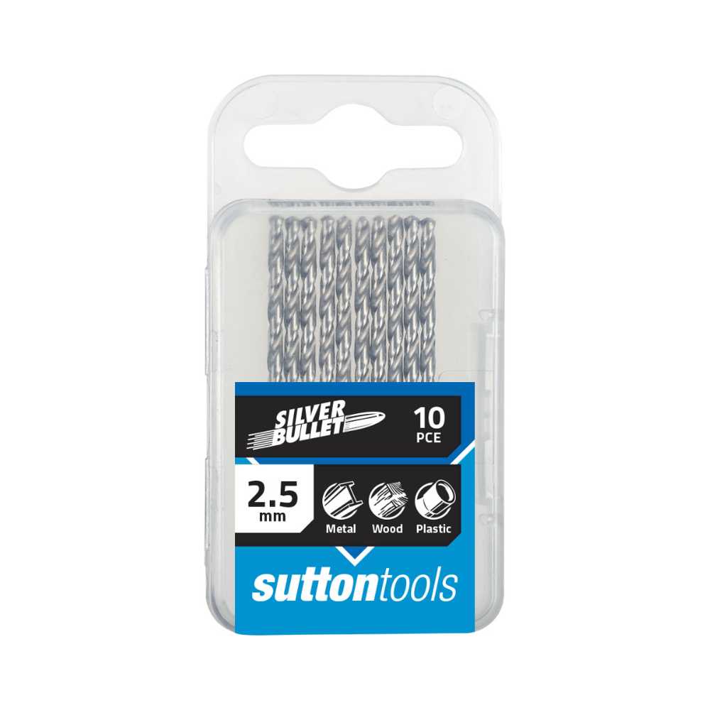 Sutton D104 Jobber Drills – Trade Pack – Silver Bullet 2.5mm 10pce