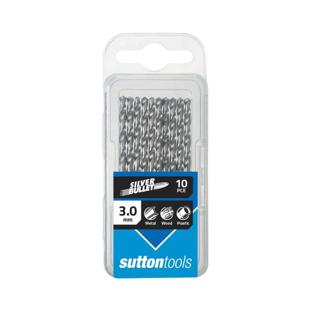 Sutton D104 Jobber Drills – Trade Pack – Silver Bullet 3.0mm 10pce