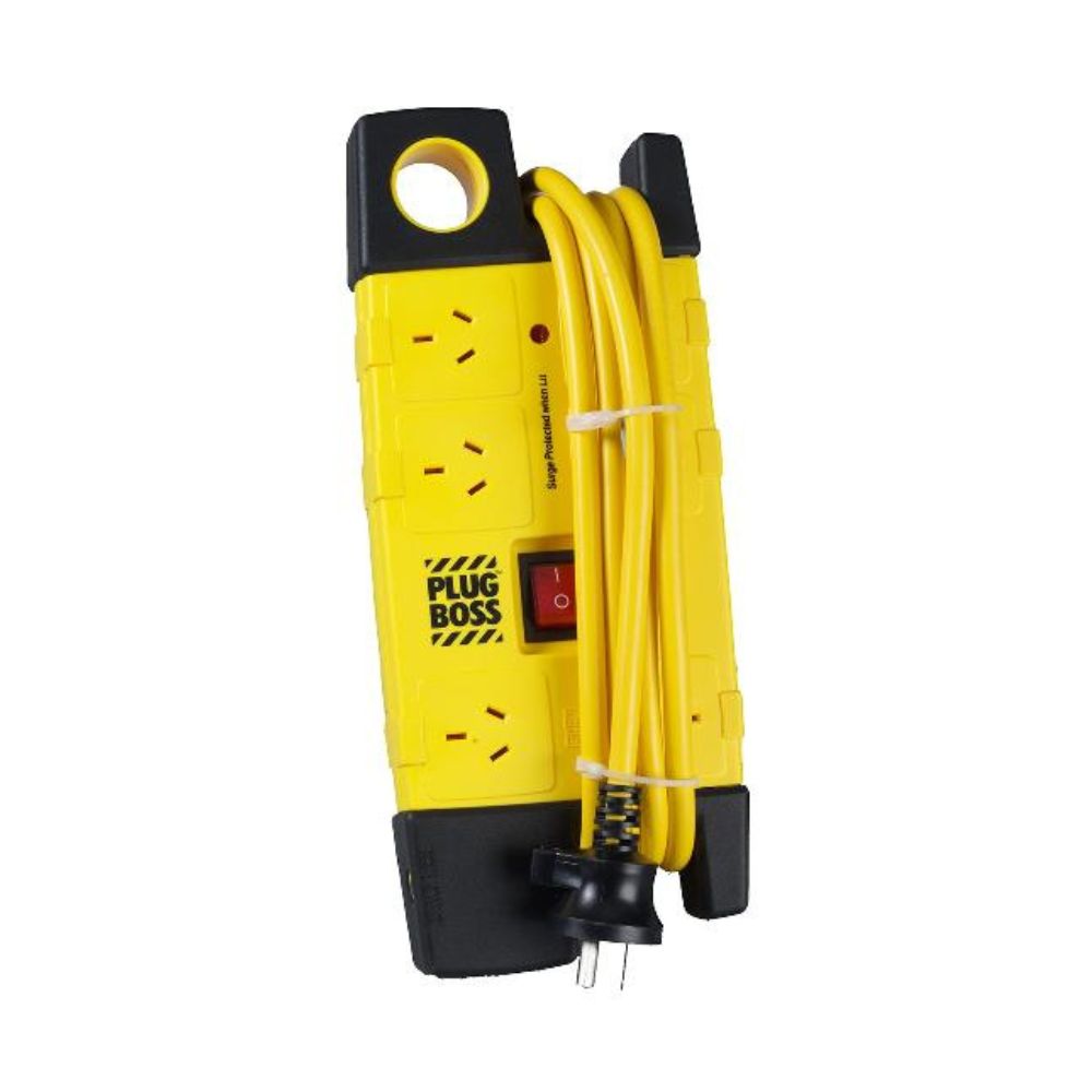 HPM Plug Boss Heavy Duty 6 Outlet 700J Surge Protection Powerboard