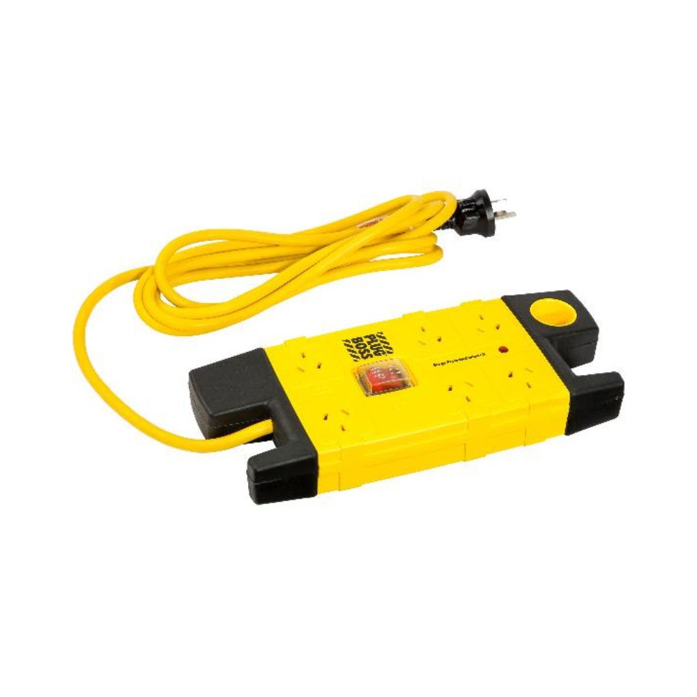 HPM Plug Boss Heavy Duty 6 Outlet 700J Surge Protection Powerboard