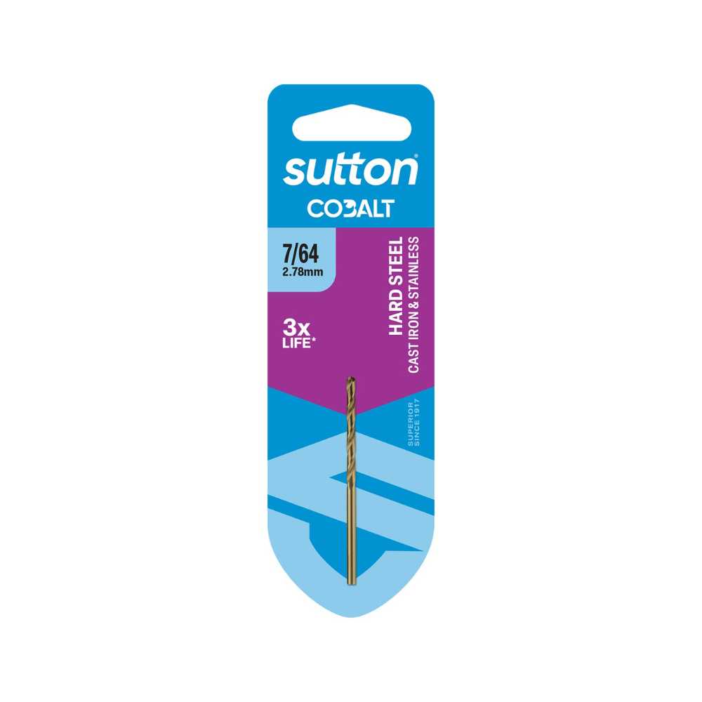 Sutton D108 Heavy Duty Cobalt HSS Jobber Drill Bit 2.78mm (7/64&quot;)