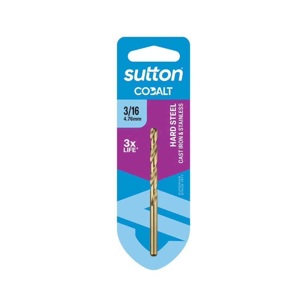 Sutton D108 Heavy Duty Cobalt HSS Jobber Drill Bit 4.76mm (3/16&quot;)