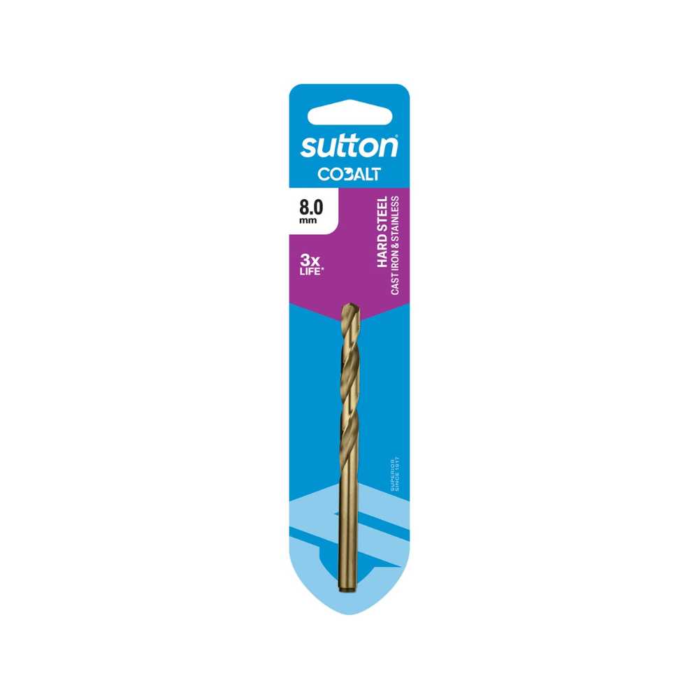 Sutton D108 Heavy Duty Cobalt HSS Jobber Drill Bit 8.0mm