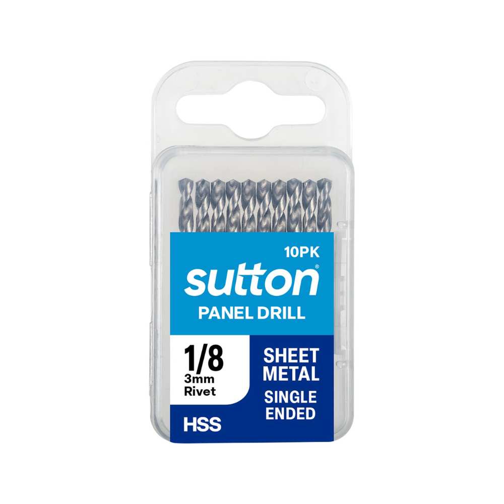 Sutton D132 Panel Drills – Single Ended Silver Bullet 3mm 1/8&quot; – 10 Pack