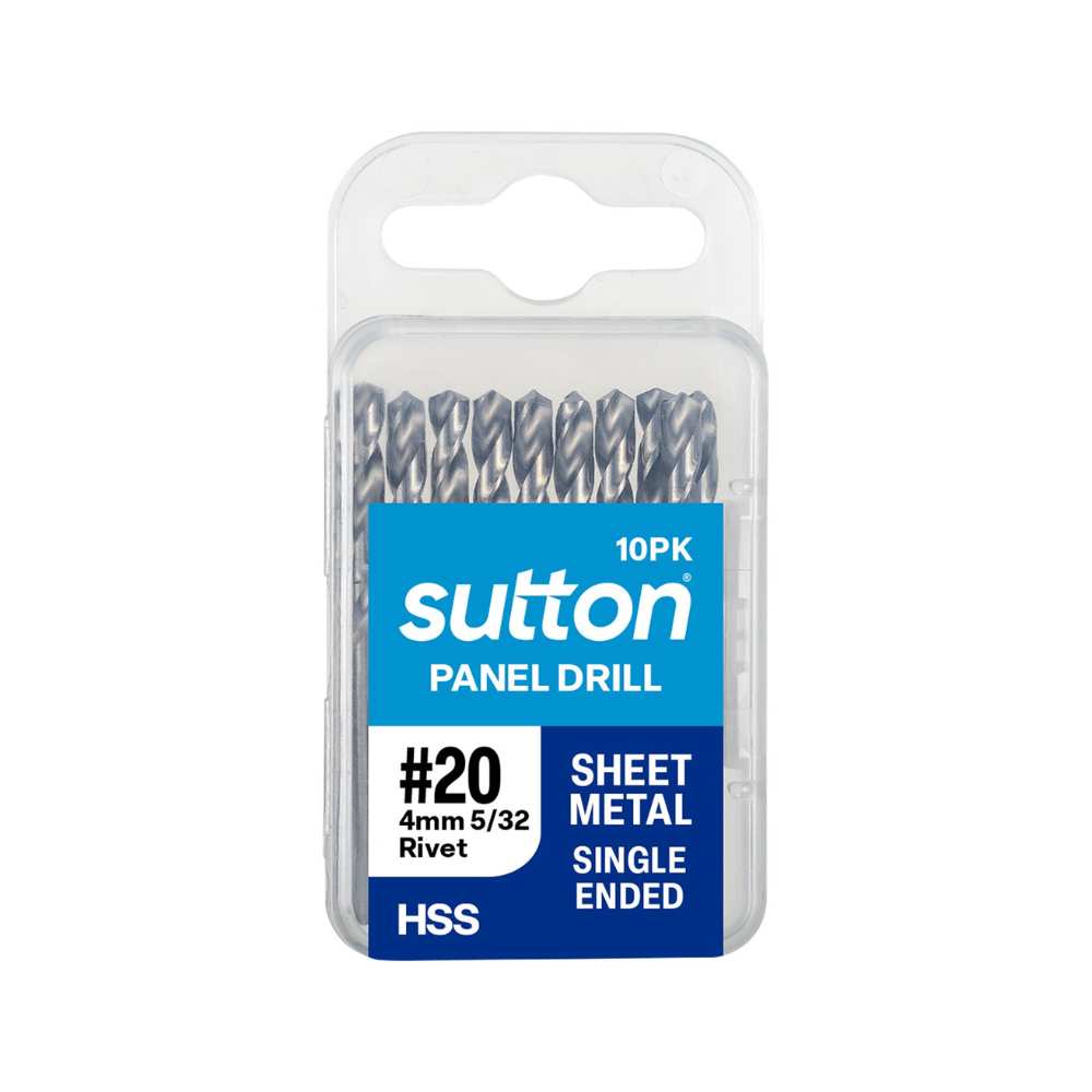 Sutton D132 Panel Drills – Single Ended Silver Bullet #20 4mm (5/32&quot;) – 10 Pack