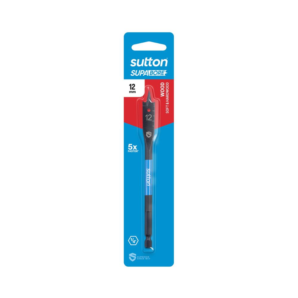 Suttons SupaBore - Spade Bits - High Quality Wood Drilling Bits for Power Tools