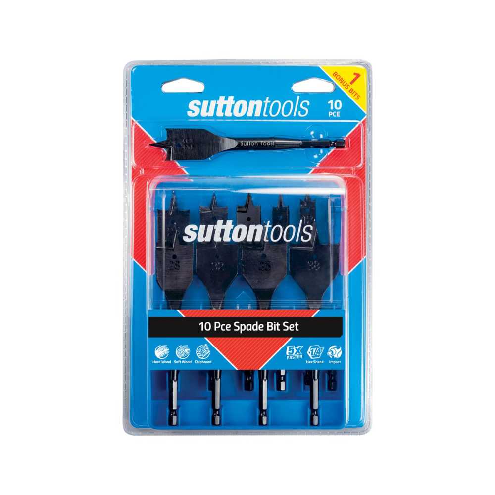 Sutton Wood Spade Bit Set 10 Pieces