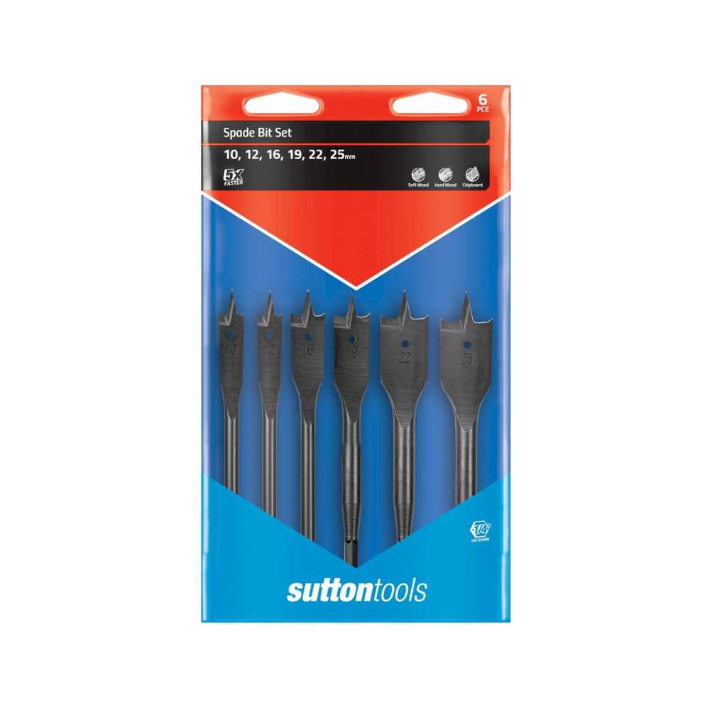 Sutton Wood Spade Bit Set 6 Pieces