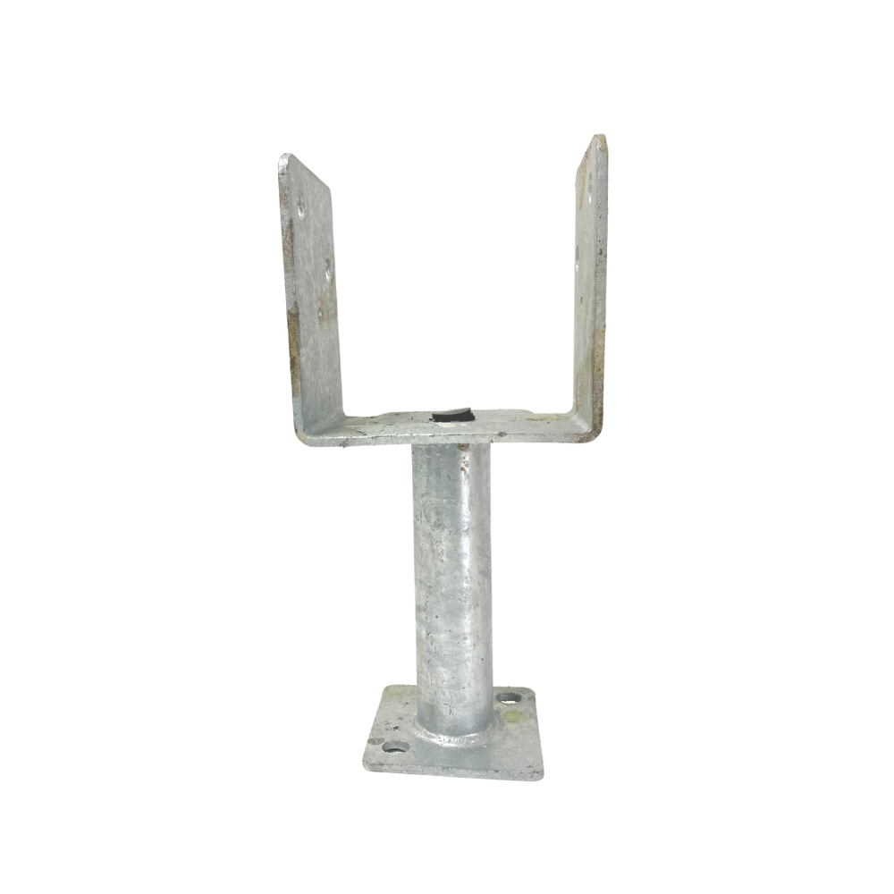 McIntyre® 100mm Full Stirrup Galvanised Post Support with 125mm leg