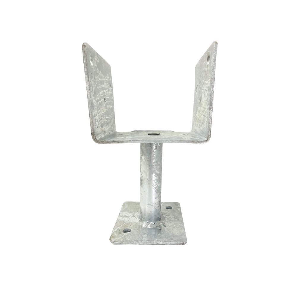 McIntyre® 125mm Full Stirrup Galvanised Post Support with 125mm leg