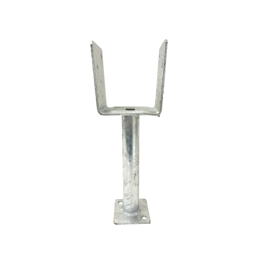 McIntyre® 90mm Full Stirrup Galvanised Post Support with Leg