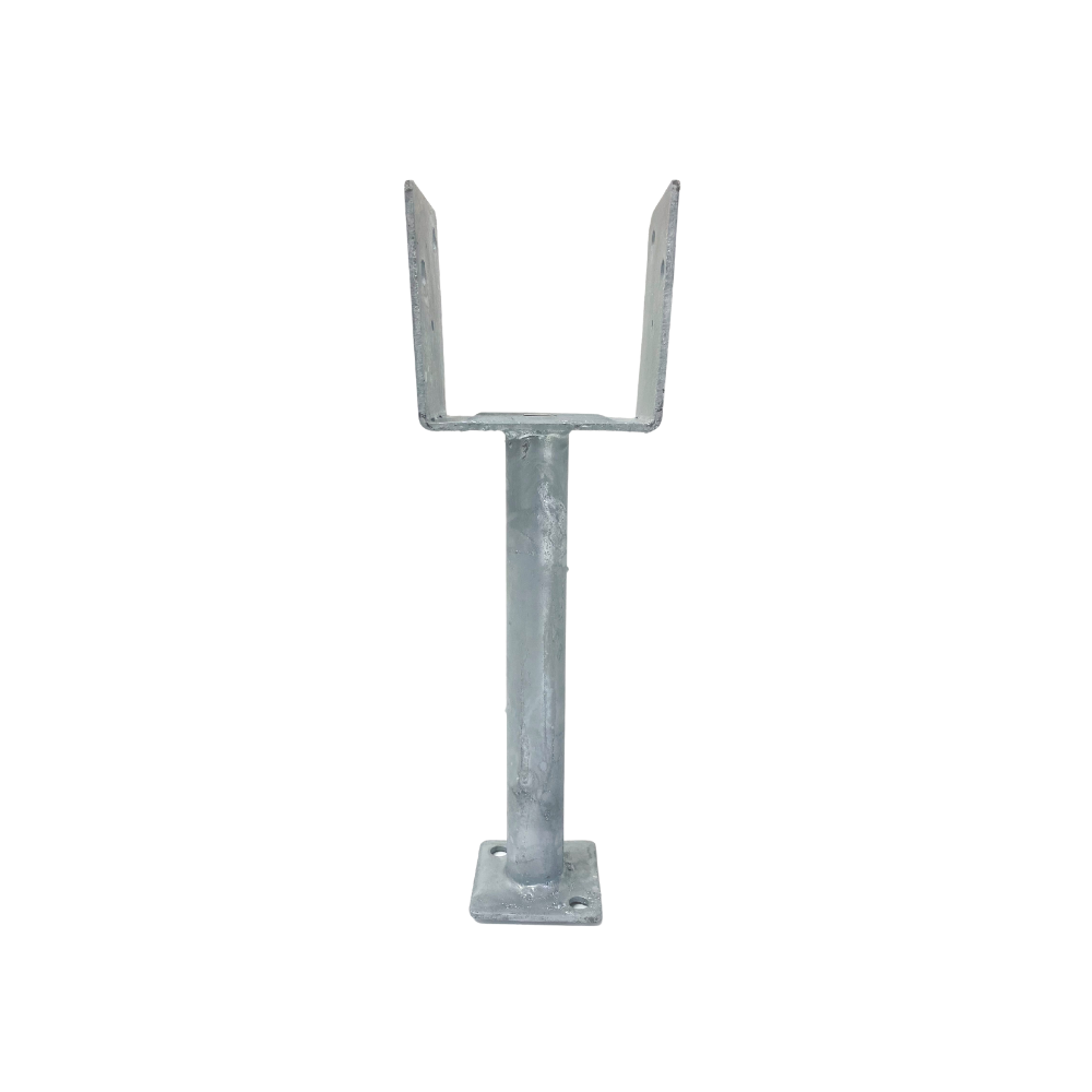 McIntyre® 100mm Full Stirrup Galvanised Post Support with 250mm leg