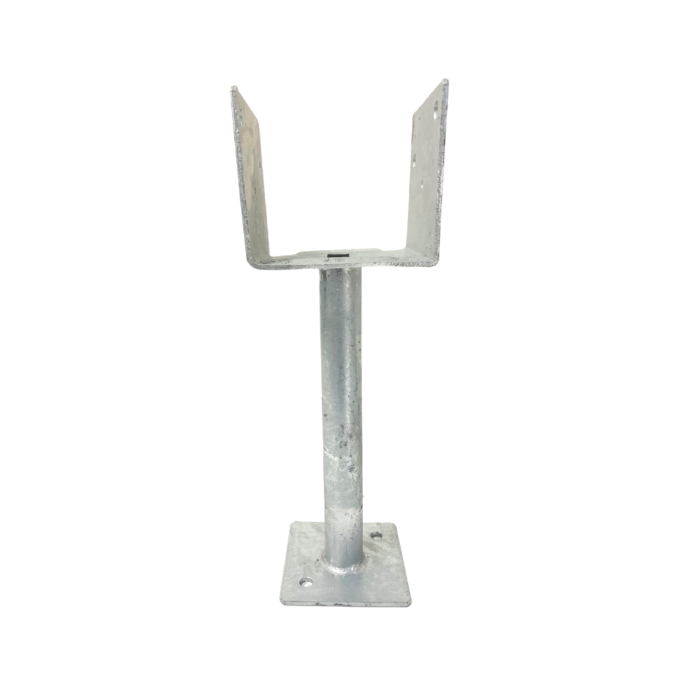 McIntyre® 115mm Full Stirrup Galvanised Post Support with 250mm leg