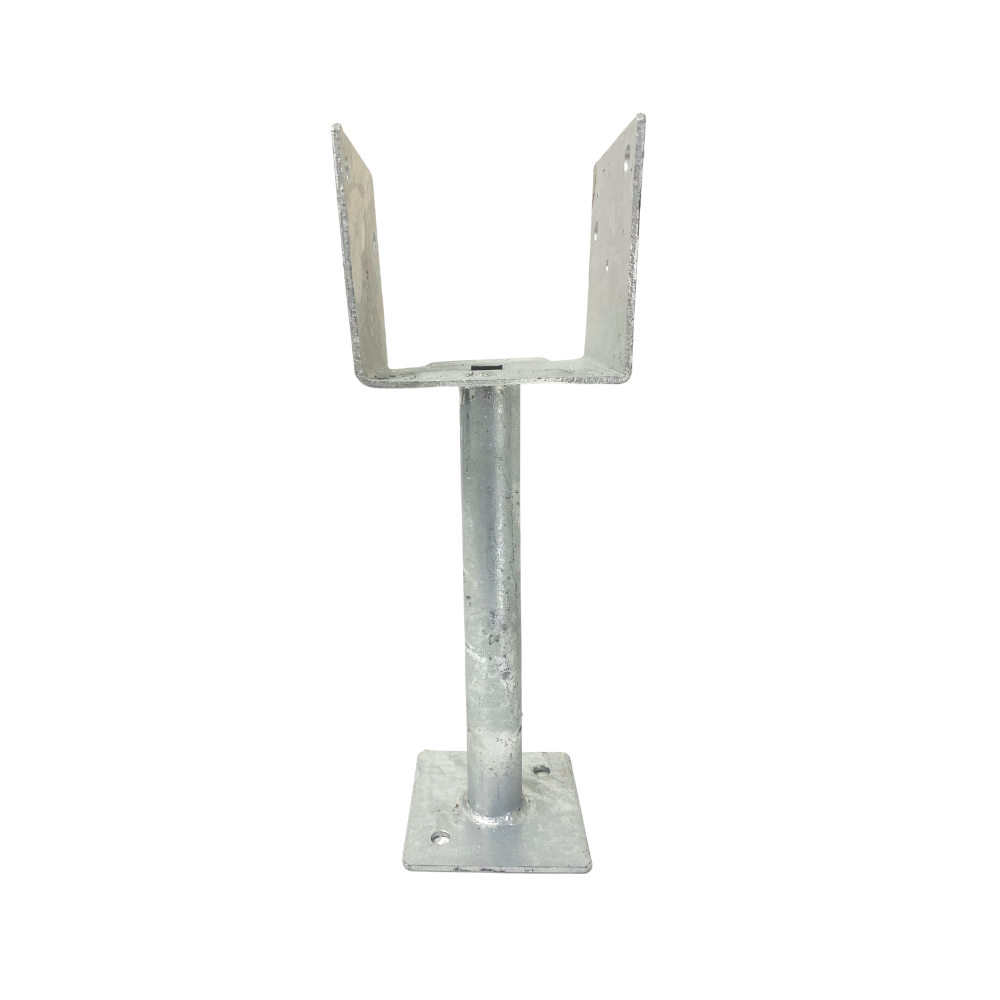 McIntyre® 115mm Full Stirrup Galvanised Post Support with Various Leg Lengths